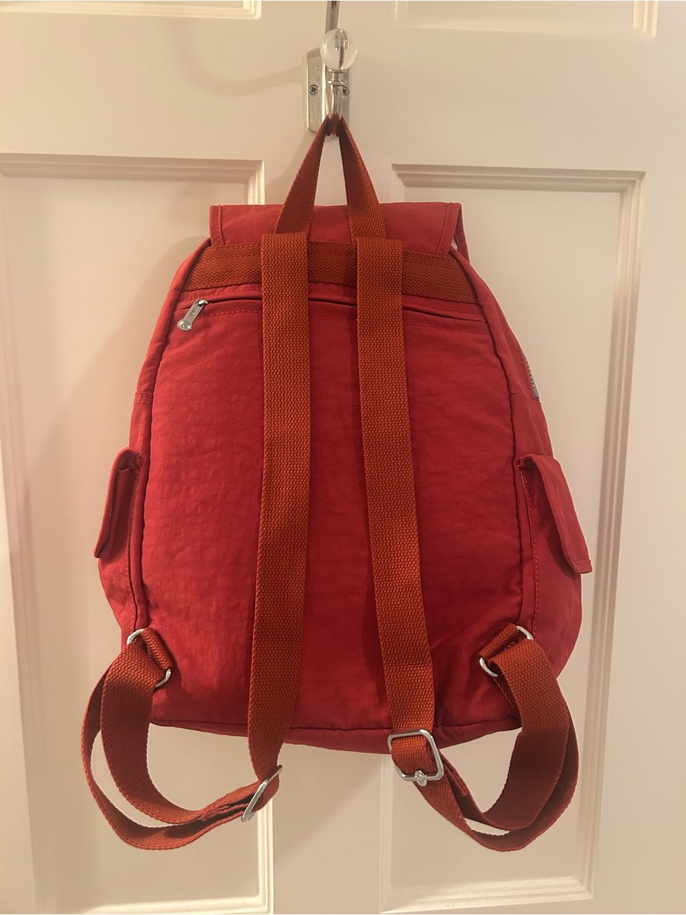 NWT Kipling Ravier Red Rust Backpack with Monkey Charm - Picture 2 of 8